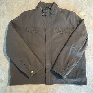 Vintage Kenneth Cole New York Mens Bomber Jacket Large Brown Full Zip Military